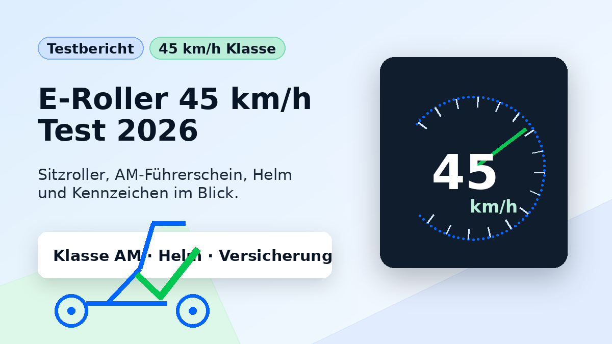 E-Roller 45 km/h Test 2026: Klasse AM, Helm und Versicherung
