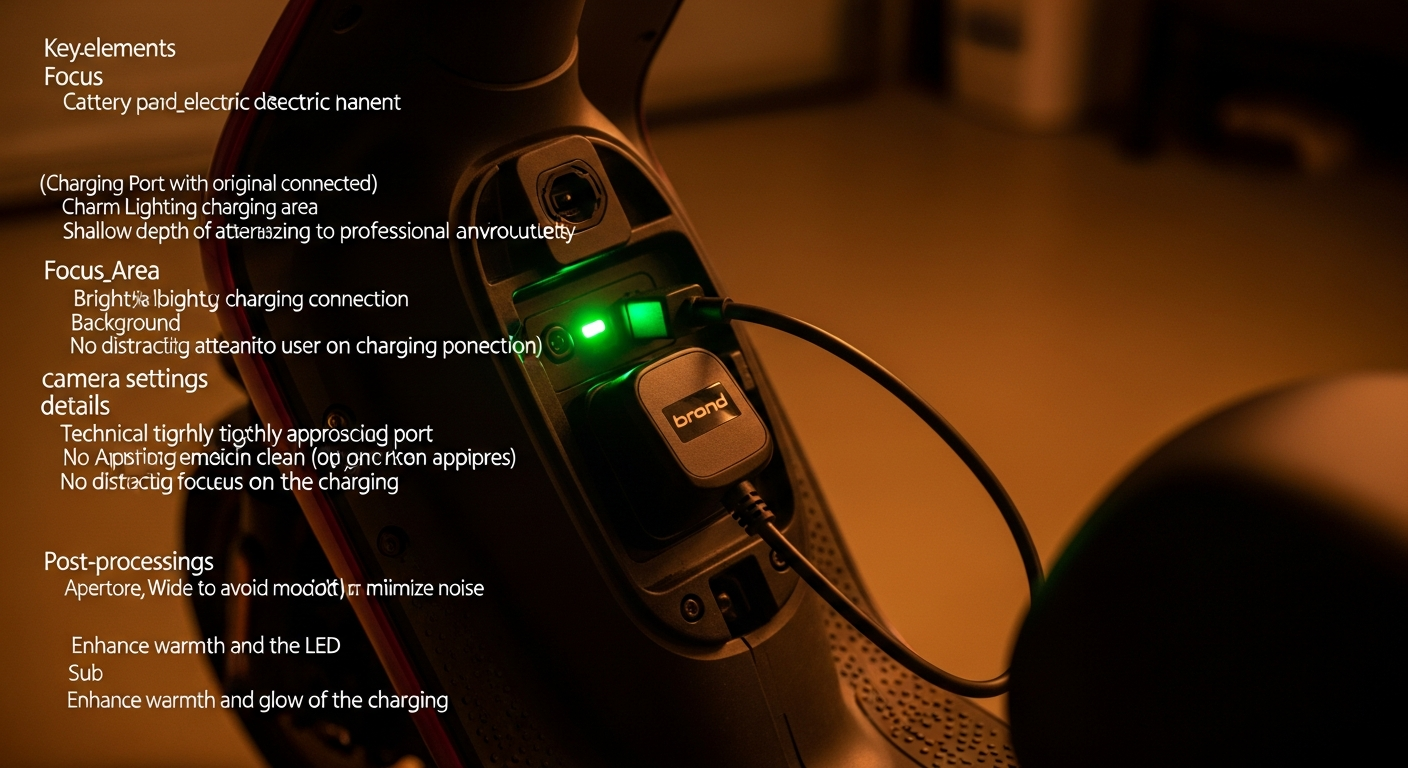 E-Scooter Akku wird mit Originalladegeraet geladen