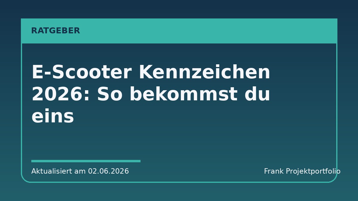 E-Scooter Kennzeichen 2026: So bekommst du eins